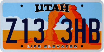 UT license plate Z133HB