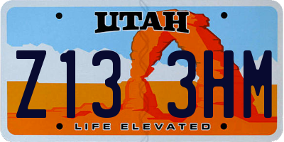 UT license plate Z133HM