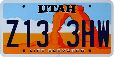 UT license plate Z133HW