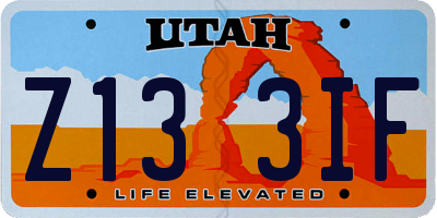 UT license plate Z133IF
