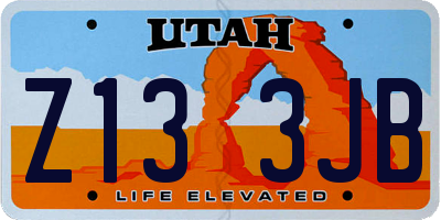 UT license plate Z133JB
