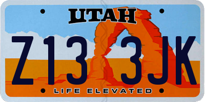 UT license plate Z133JK