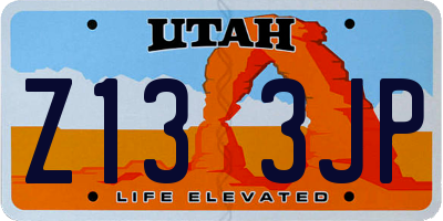 UT license plate Z133JP