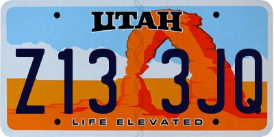 UT license plate Z133JQ
