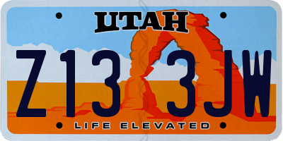 UT license plate Z133JW