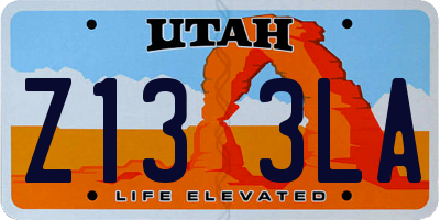 UT license plate Z133LA
