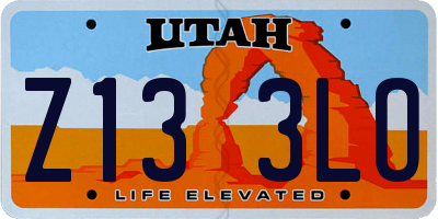 UT license plate Z133LO