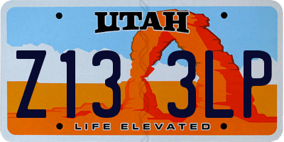 UT license plate Z133LP