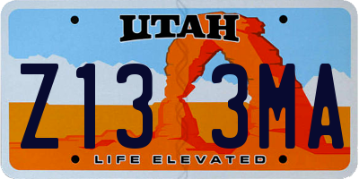 UT license plate Z133MA