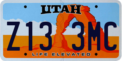 UT license plate Z133MC