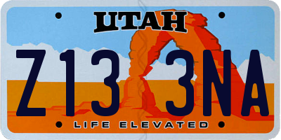 UT license plate Z133NA