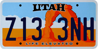 UT license plate Z133NH