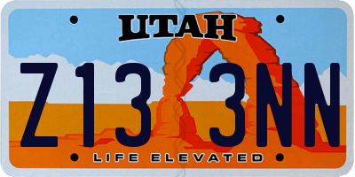 UT license plate Z133NN