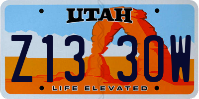 UT license plate Z133OW