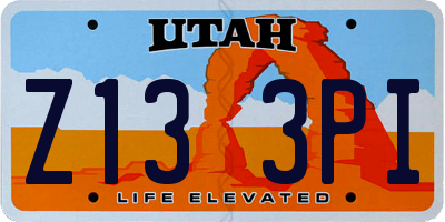 UT license plate Z133PI