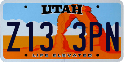 UT license plate Z133PN