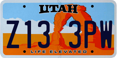 UT license plate Z133PW