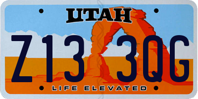 UT license plate Z133QG