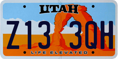 UT license plate Z133QH