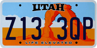 UT license plate Z133QP