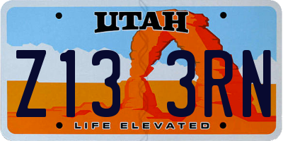 UT license plate Z133RN