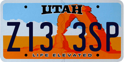 UT license plate Z133SP