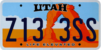 UT license plate Z133SS