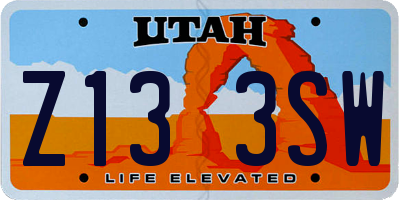 UT license plate Z133SW