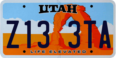 UT license plate Z133TA