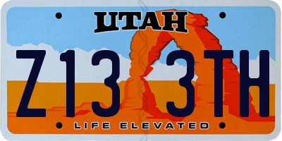 UT license plate Z133TH