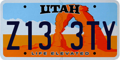 UT license plate Z133TY
