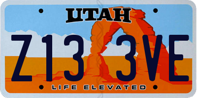 UT license plate Z133VE