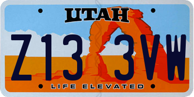 UT license plate Z133VW