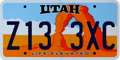 UT license plate Z133XC