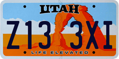 UT license plate Z133XI