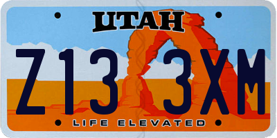 UT license plate Z133XM