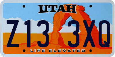 UT license plate Z133XQ