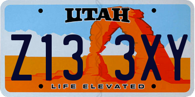 UT license plate Z133XY
