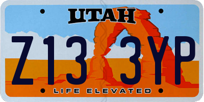 UT license plate Z133YP