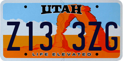 UT license plate Z133ZG
