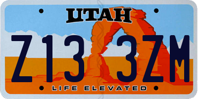 UT license plate Z133ZM