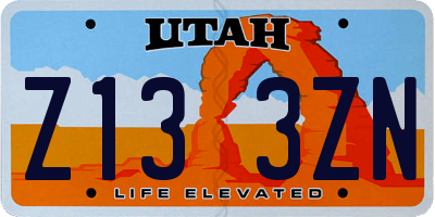 UT license plate Z133ZN