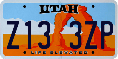 UT license plate Z133ZP