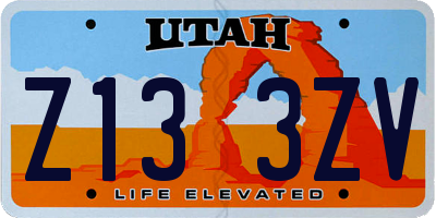 UT license plate Z133ZV