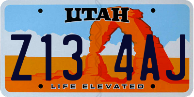 UT license plate Z134AJ