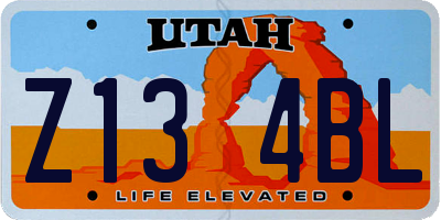 UT license plate Z134BL