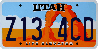 UT license plate Z134CD