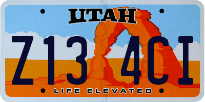 UT license plate Z134CI