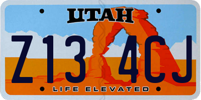 UT license plate Z134CJ