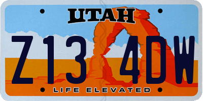 UT license plate Z134DW